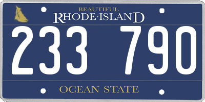 RI license plate 233790