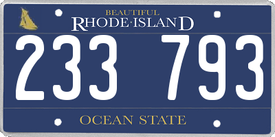 RI license plate 233793