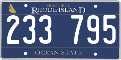 RI license plate 233795