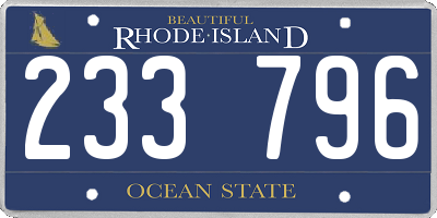 RI license plate 233796