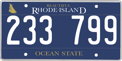 RI license plate 233799