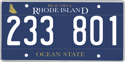 RI license plate 233801