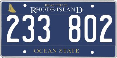 RI license plate 233802
