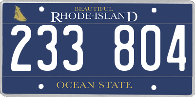 RI license plate 233804