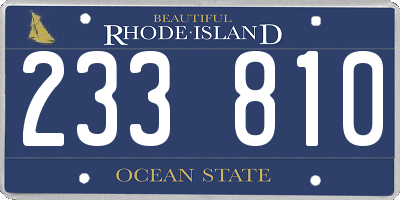 RI license plate 233810
