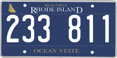 RI license plate 233811