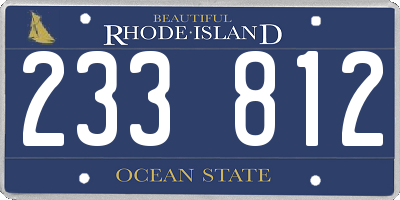 RI license plate 233812