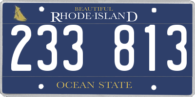 RI license plate 233813