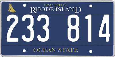 RI license plate 233814