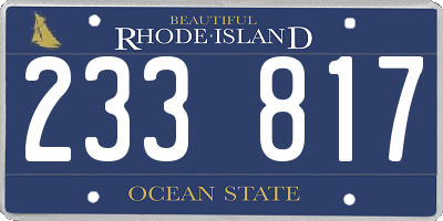 RI license plate 233817
