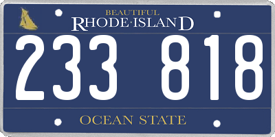 RI license plate 233818