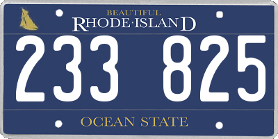 RI license plate 233825