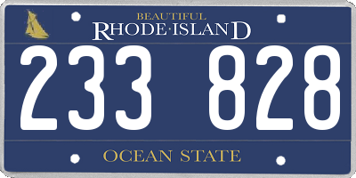 RI license plate 233828
