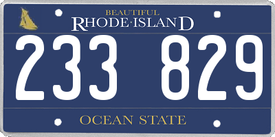 RI license plate 233829