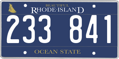 RI license plate 233841