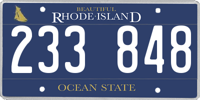 RI license plate 233848