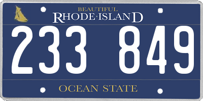 RI license plate 233849