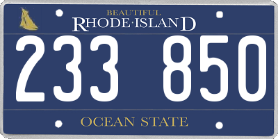 RI license plate 233850