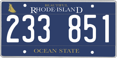 RI license plate 233851