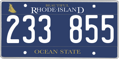 RI license plate 233855