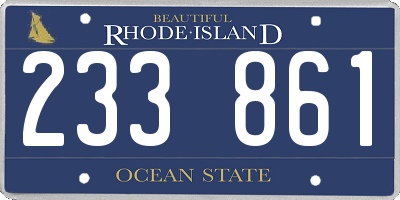 RI license plate 233861