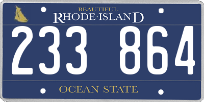 RI license plate 233864