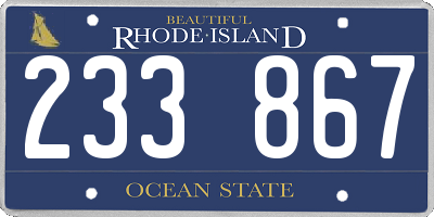 RI license plate 233867