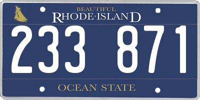 RI license plate 233871