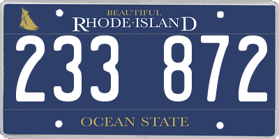 RI license plate 233872