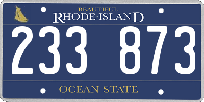 RI license plate 233873