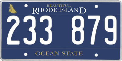 RI license plate 233879