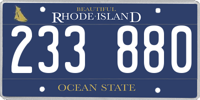 RI license plate 233880