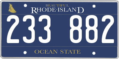 RI license plate 233882