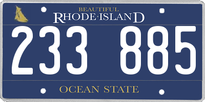 RI license plate 233885