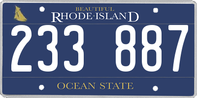 RI license plate 233887