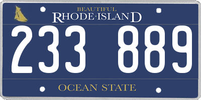 RI license plate 233889