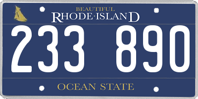 RI license plate 233890