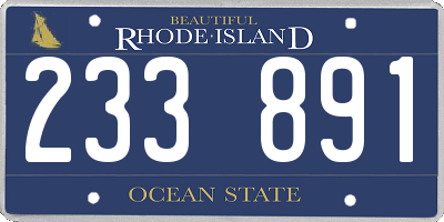 RI license plate 233891
