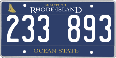 RI license plate 233893
