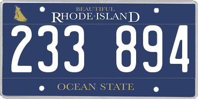 RI license plate 233894