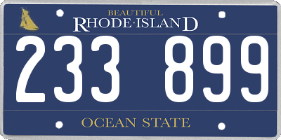 RI license plate 233899