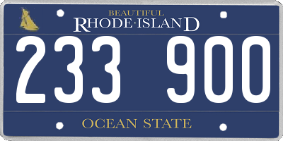 RI license plate 233900