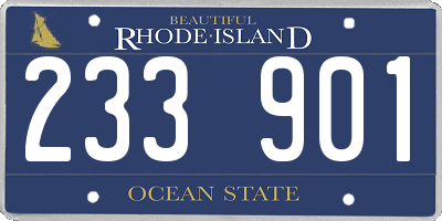 RI license plate 233901