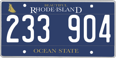 RI license plate 233904