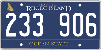 RI license plate 233906