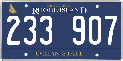 RI license plate 233907