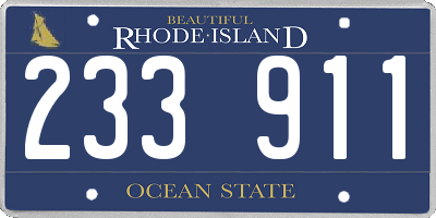 RI license plate 233911