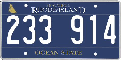 RI license plate 233914