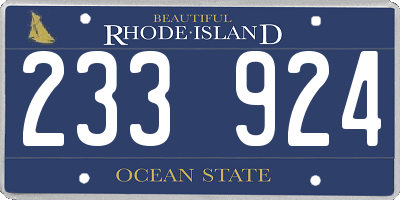 RI license plate 233924