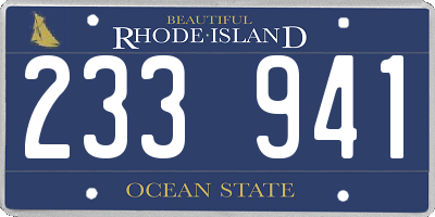 RI license plate 233941
